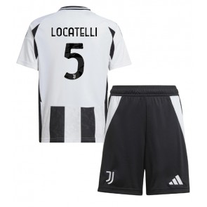 Juventus Manuel Locatelli #5 Hemmakläder Barn 2024-25 Kortärmad (+ Korta byxor)